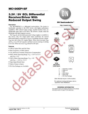 MC100EP16FDR2G datasheet  
